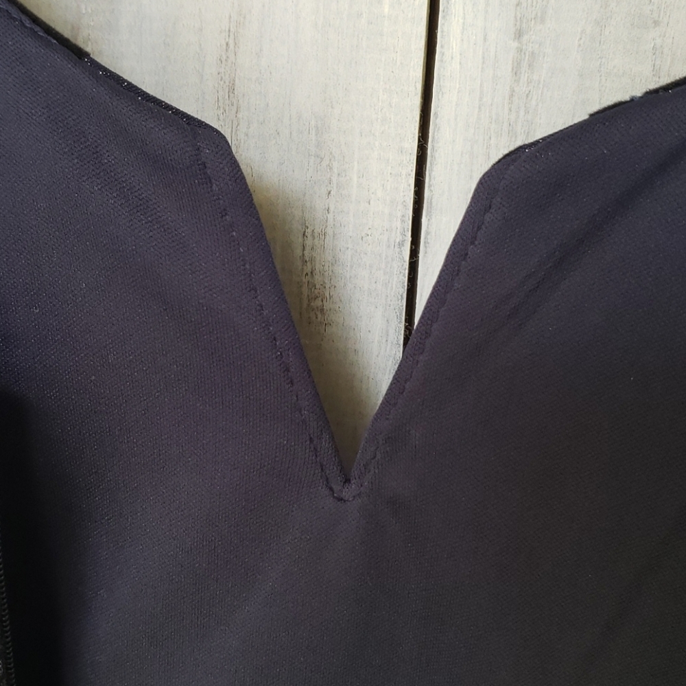 Mi Ami Glitter Navy Black Rose Cocktail Dress NWOT - Picture 14 of 15